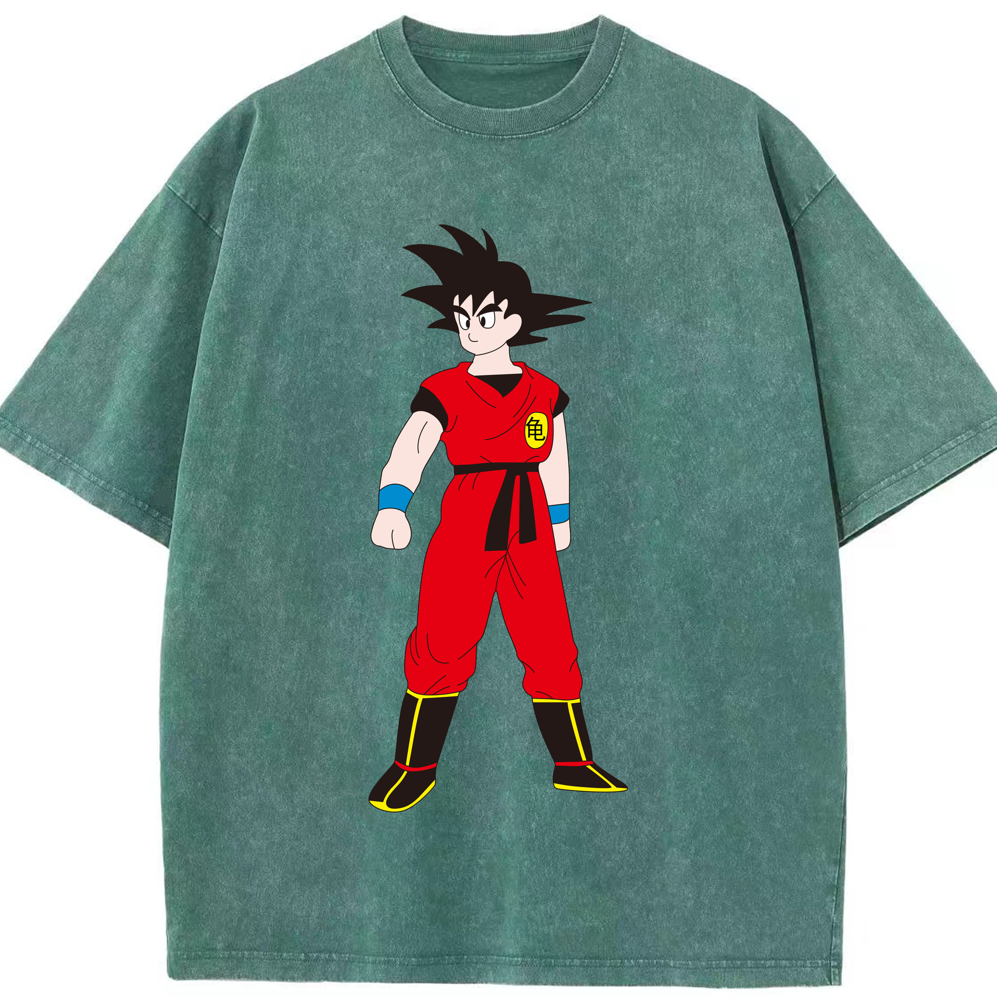 （画像用） ドラゴンボール 孫悟空（そん ごくう）Son Goku カカロット DRAGON BALL Kakarotto 綿100% ヴィンテージ風 半袖Tシャツ（フロントプリント）